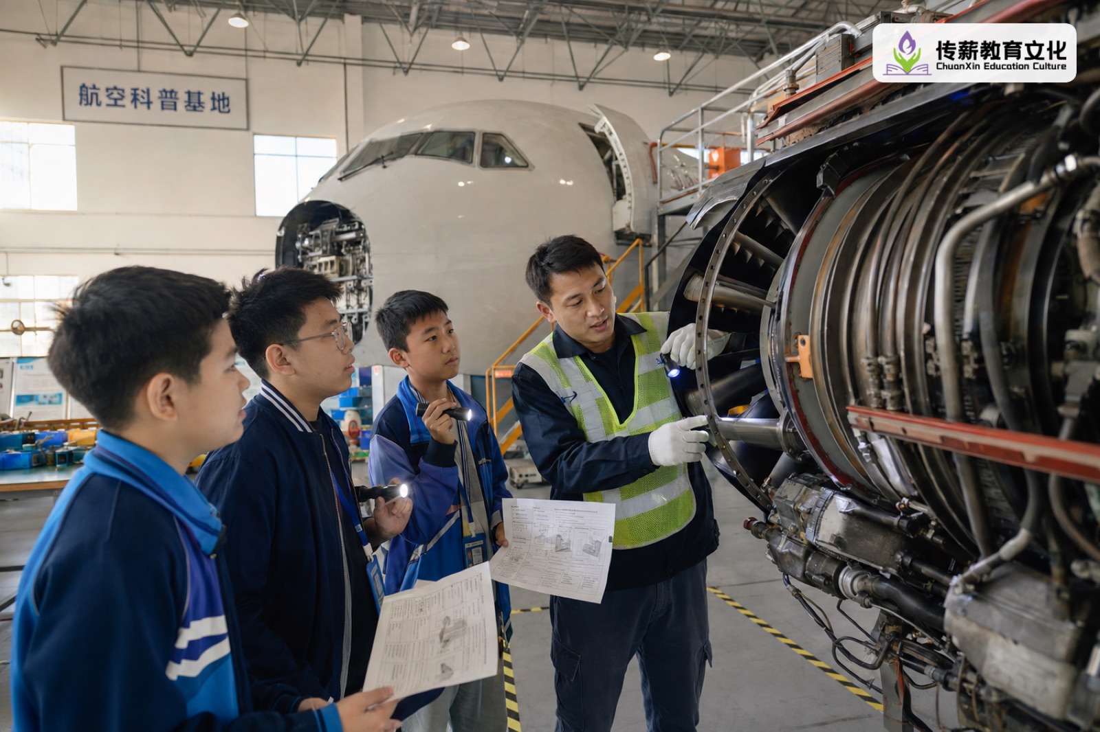 孩子进入航空工程职业现场