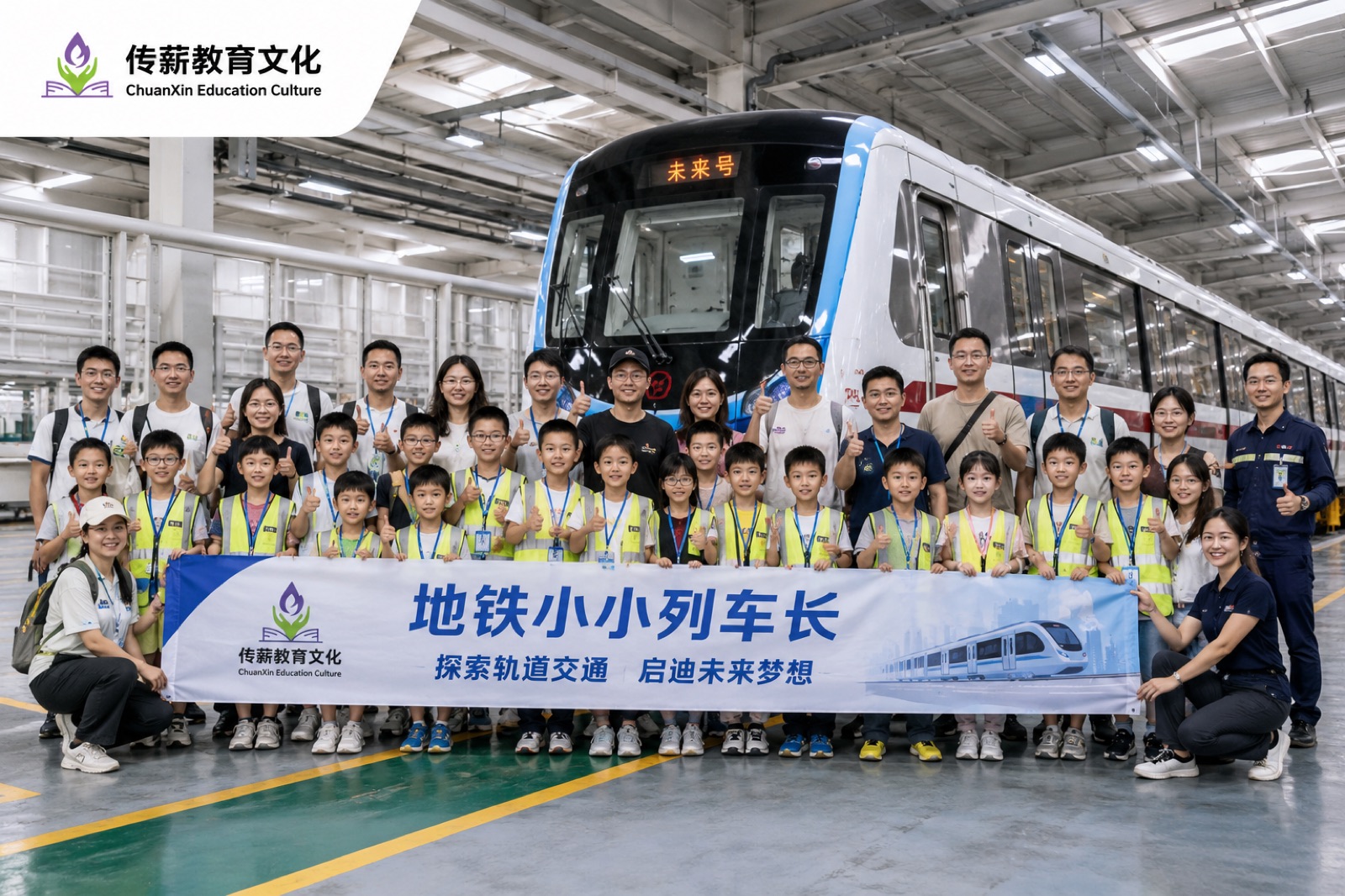 孩子参加地铁小小列车长职业体验